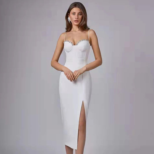 Strap Beading Dress Women Sexy