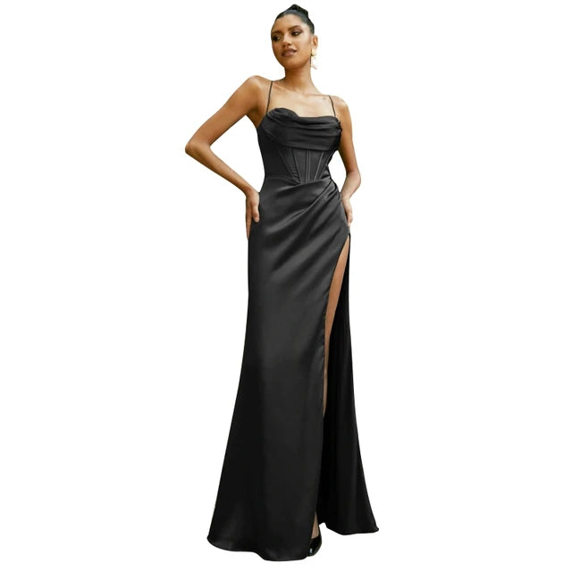 2024 New Satin Backless Long Dress