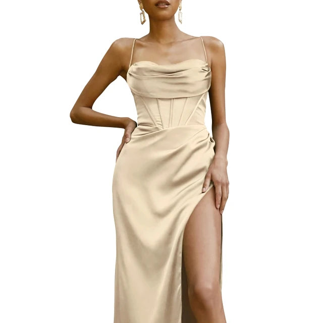 2024 New Satin Backless Long Dress