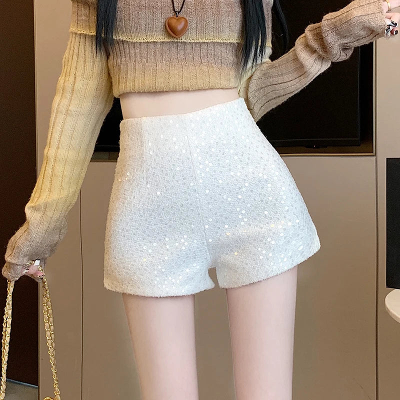 Aesthetic Tweed Winter Booty Shorts