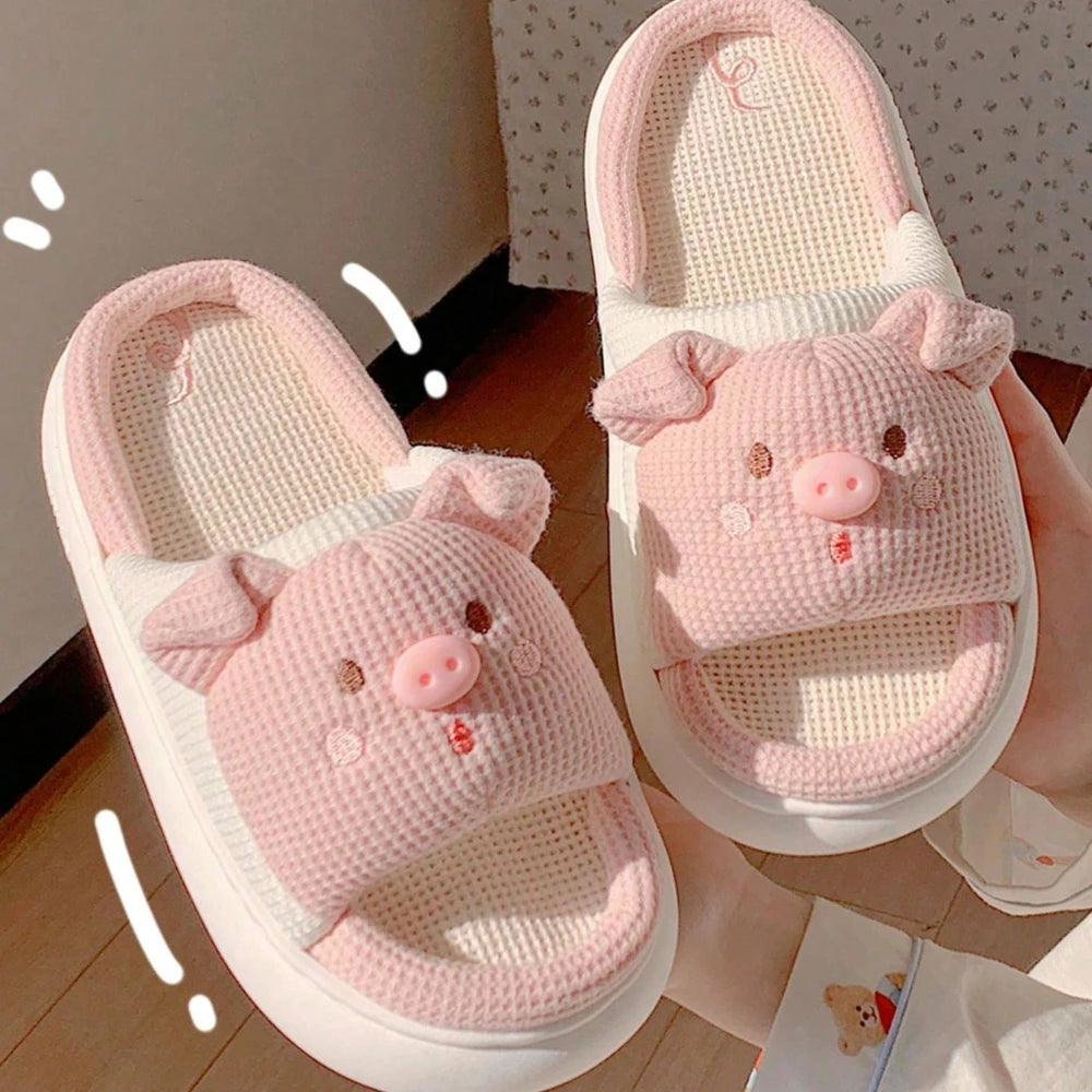 2024 New Pink 3.5cm Fashion Soft Ladies Casual Cute Piggy