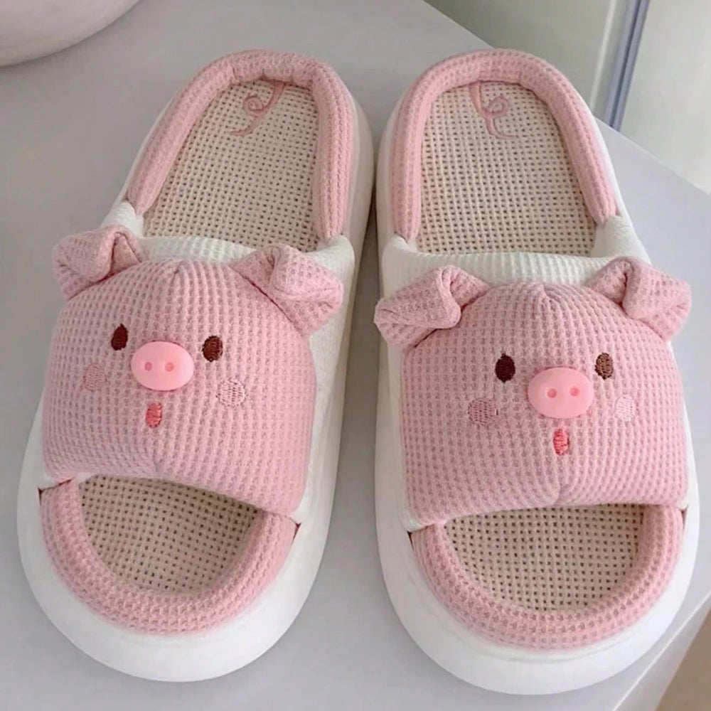 2024 New Pink 3.5cm Fashion Soft Ladies Casual Cute Piggy