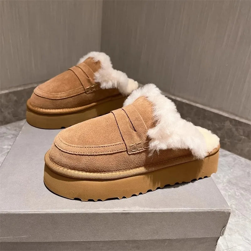 2024 Winter shoes new soft leather plush