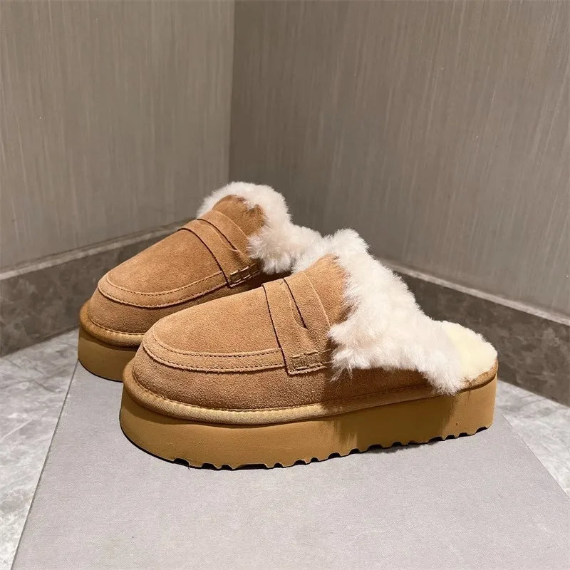 2024 Winter shoes new soft leather plush