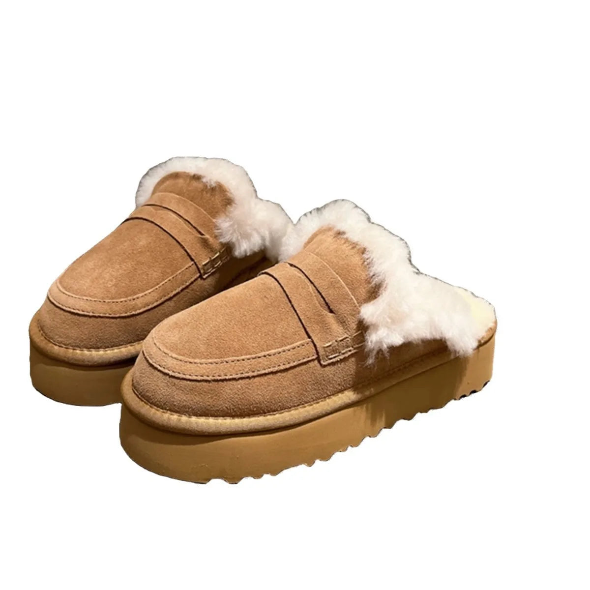 2024 Winter shoes new soft leather plush