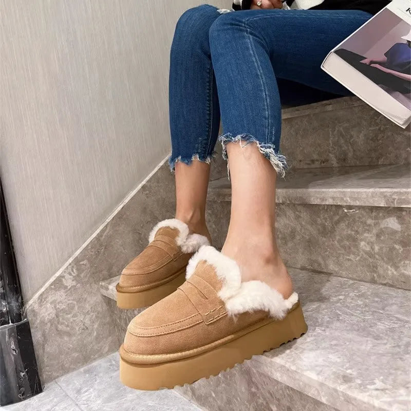 2024 Winter shoes new soft leather plush