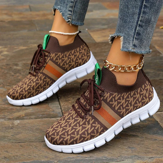 Women Wedges Sneakers Lace-Up