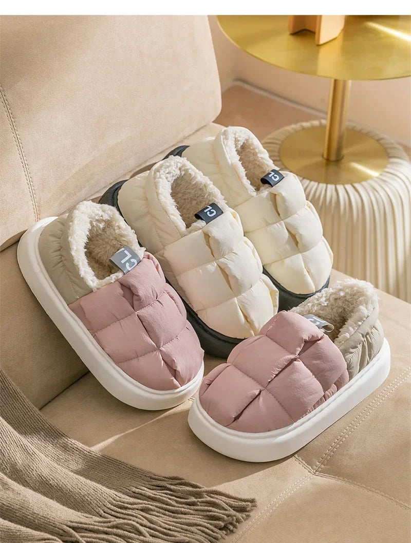 2024 New Winter Warm Cotton Slippers Waterproof Down