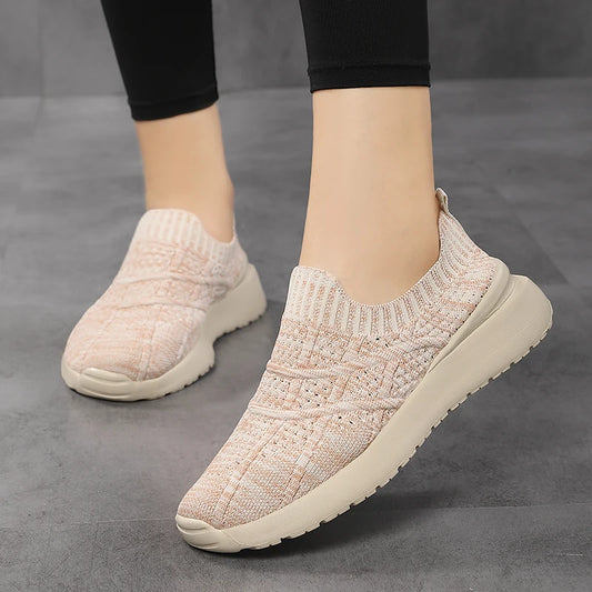 Sneakers Women's Shoes Knitting Spring Summer Slip