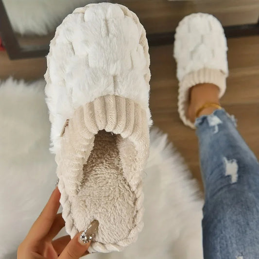 Faux Fur Slippers, Casual Slip