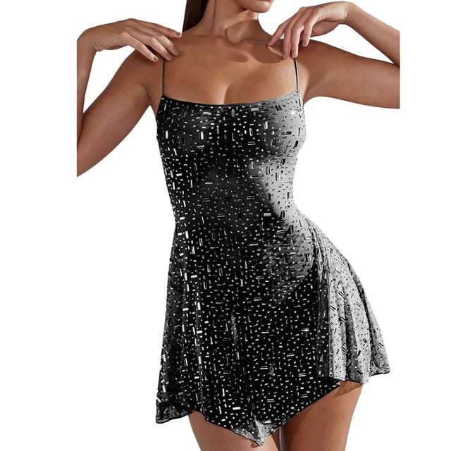 Elegant Sequin Female Maxi Dress Fashion Glitter High Waist Bodycon Sexy