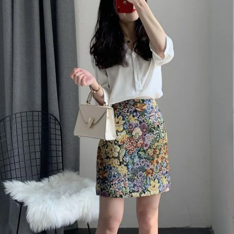 Floral Short Skirt Women For Spring Summer