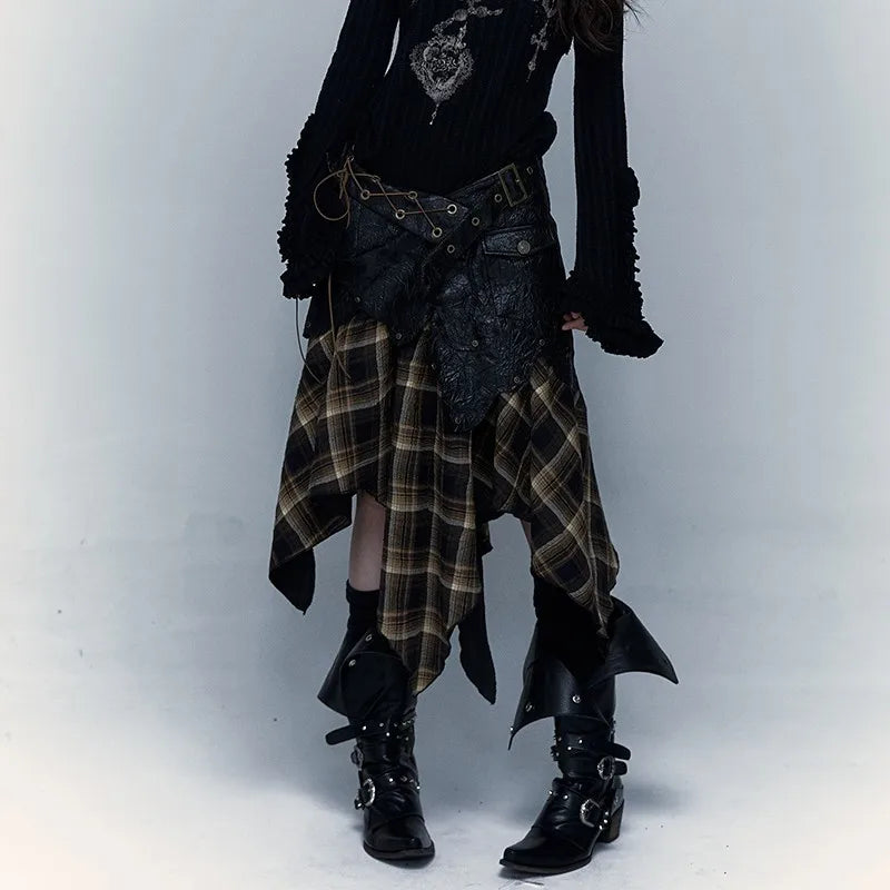 Grunge Aesthetics Irregular Skirt