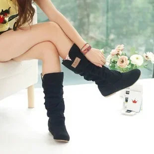 2024 Women Lace Flat Heels Winter Snow Boot