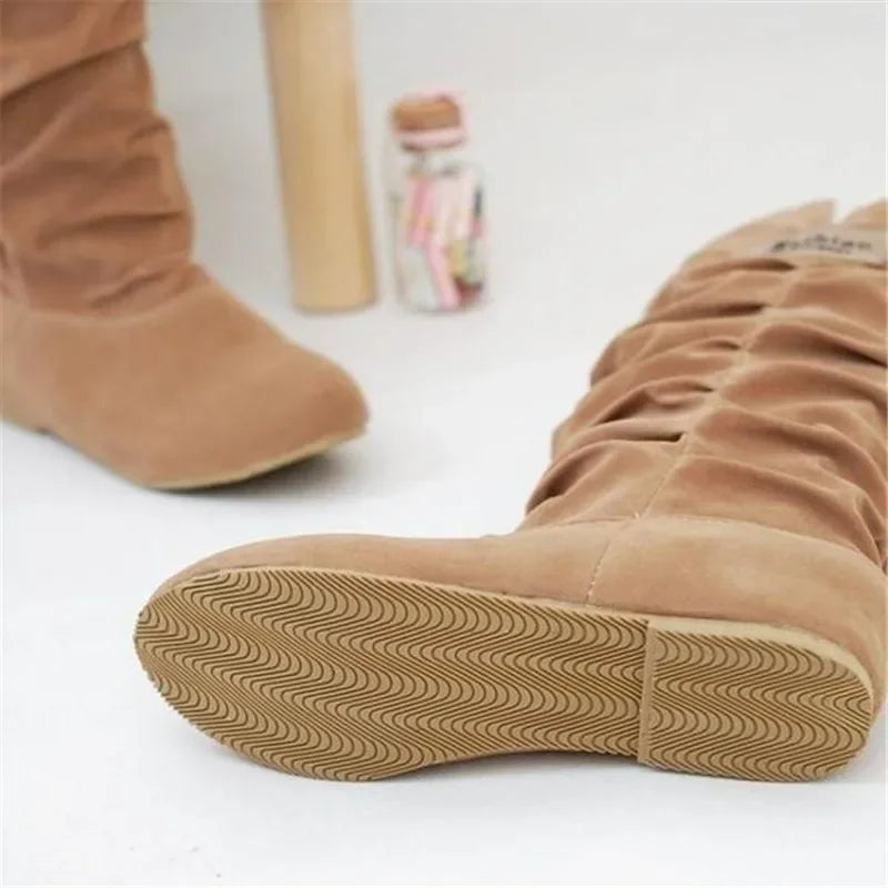 2024 Women Lace Flat Heels Winter Snow Boot