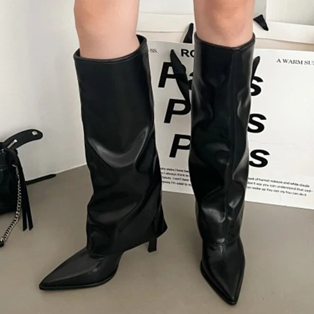 Party Women Knee High Boots Pointed Toe Fashion