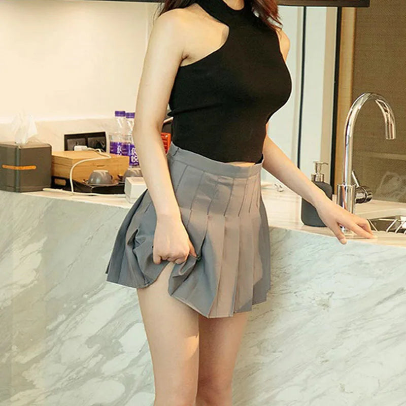 Pleated Skirt Without Shorts Women