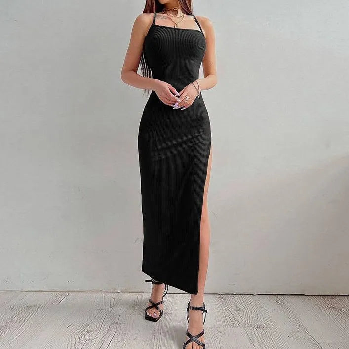 Sexy Black Long Bodycon Dress Women Summer