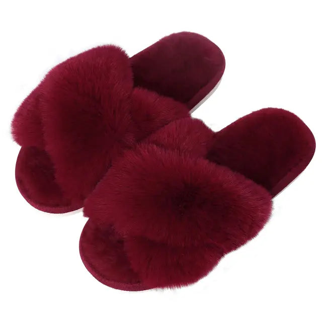 Shevalues Fashion Fluffy Home Slippers