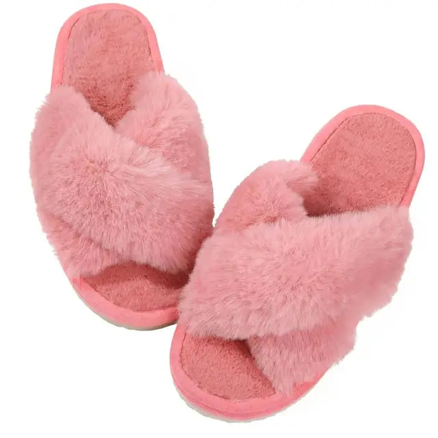 Shevalues Fashion Fluffy Home Slippers