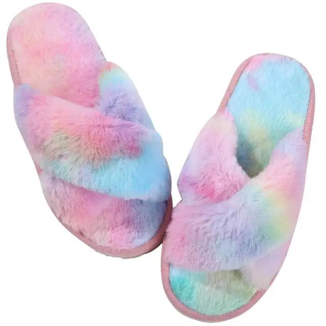 Shevalues Fashion Fluffy Home Slippers