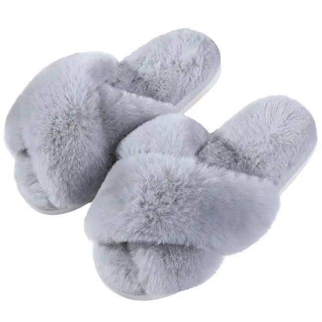 Shevalues Fashion Fluffy Home Slippers