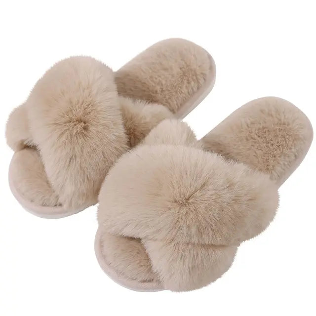 Shevalues Fashion Fluffy Home Slippers