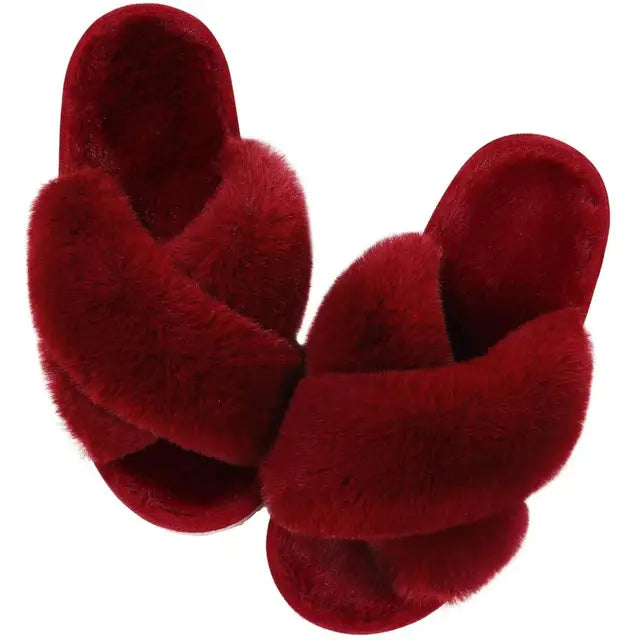 Shevalues Fashion Fluffy Home Slippers