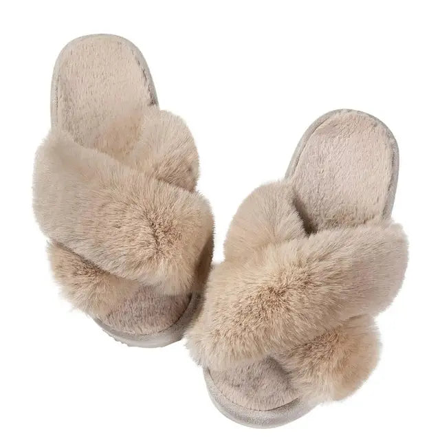 Shevalues Fashion Fluffy Home Slippers