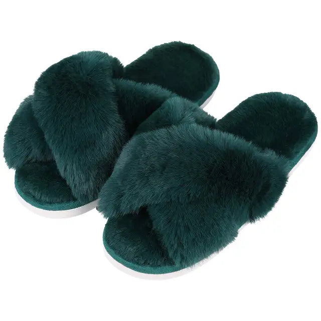 Shevalues Fashion Fluffy Home Slippers