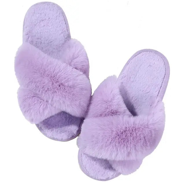 Shevalues Fashion Fluffy Home Slippers