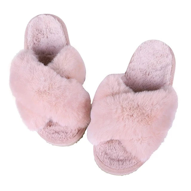 Shevalues Fashion Fluffy Home Slippers