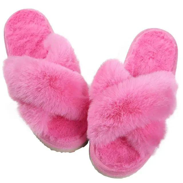 Shevalues Fashion Fluffy Home Slippers