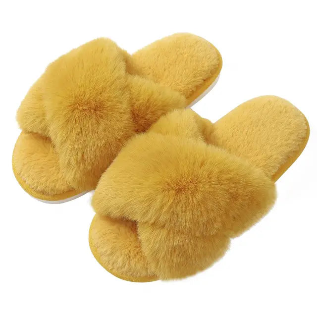 Shevalues Fashion Fluffy Home Slippers