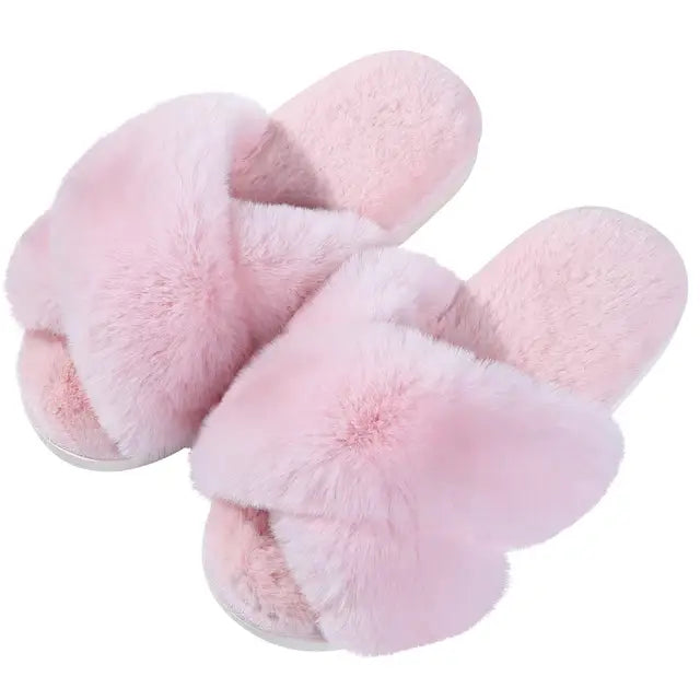 Shevalues Fashion Fluffy Home Slippers