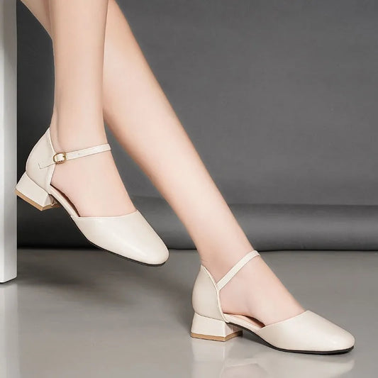 Spring and Autumn Fashion New Sexy Round Toe Banquet Solid Color Women's