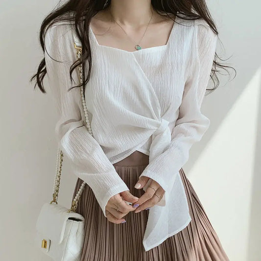 Tops for Women Elegant Social Clothes Korean Style Womens Shirt