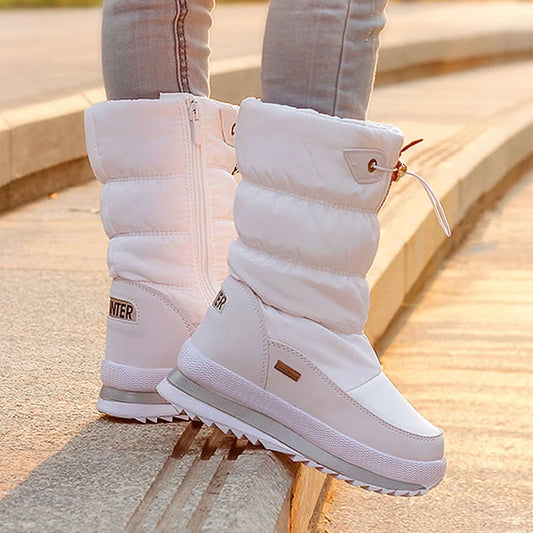 White Women Boots Winter Shoes