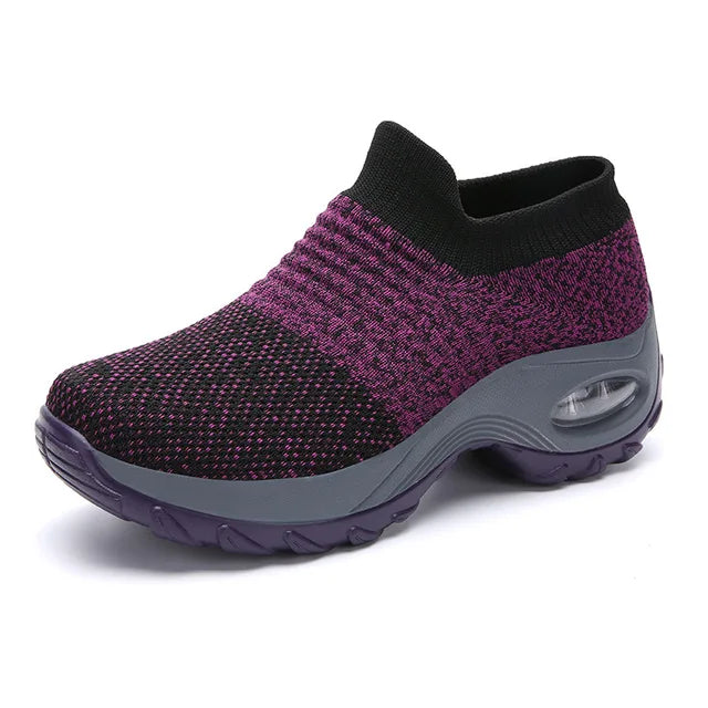 Women Walking Shoes Cushion Mesh Breathable Running Shoes