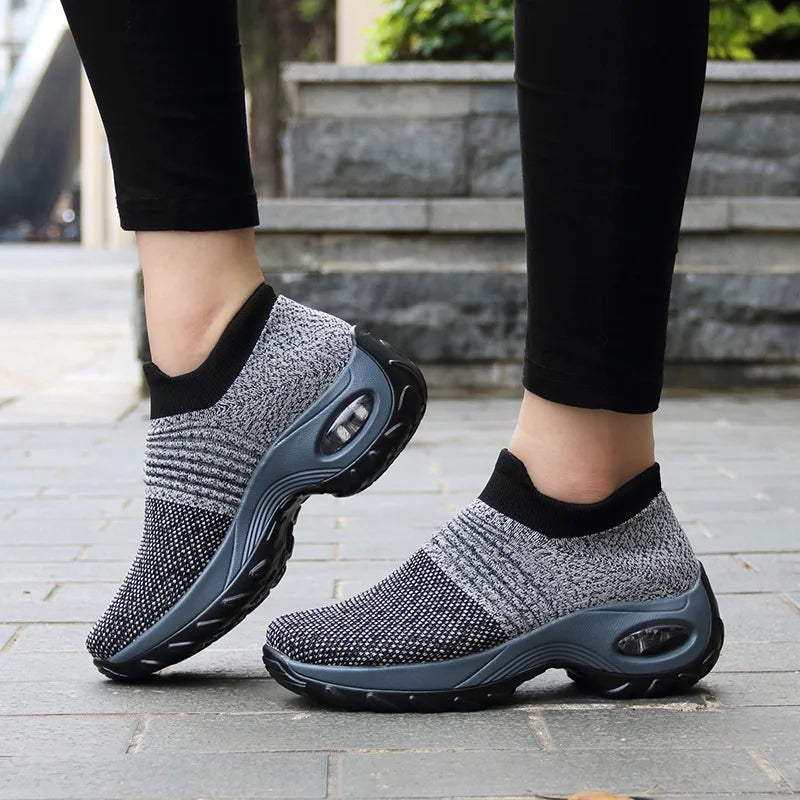 Women Walking Shoes Cushion Mesh Breathable Running Shoes